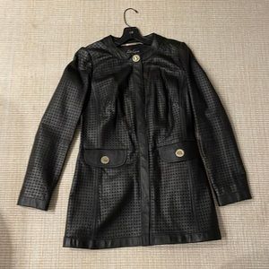 Luisa Spagnoli black leather jacket size 42 Italian